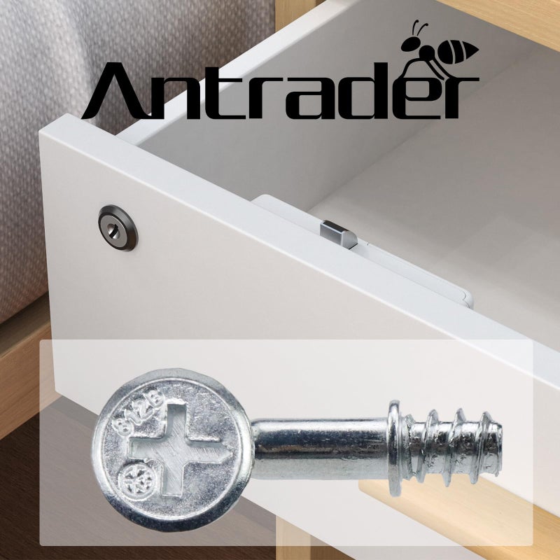 Antrader 10-Pack Furniture Side Knock Down Furniture Cam Lock Connecting Fitting Pre-Inserted Nut Dowels Connector Assembly (812 Fitting+28mm Screw) - Image 4
